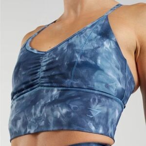 GYMSHARK Women’s Blue Gray Tie Dye Longline Sports Bra Medium